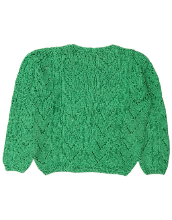 Vintage Dame Boat Neck Jumper Sweater UK 14 Medium Green
