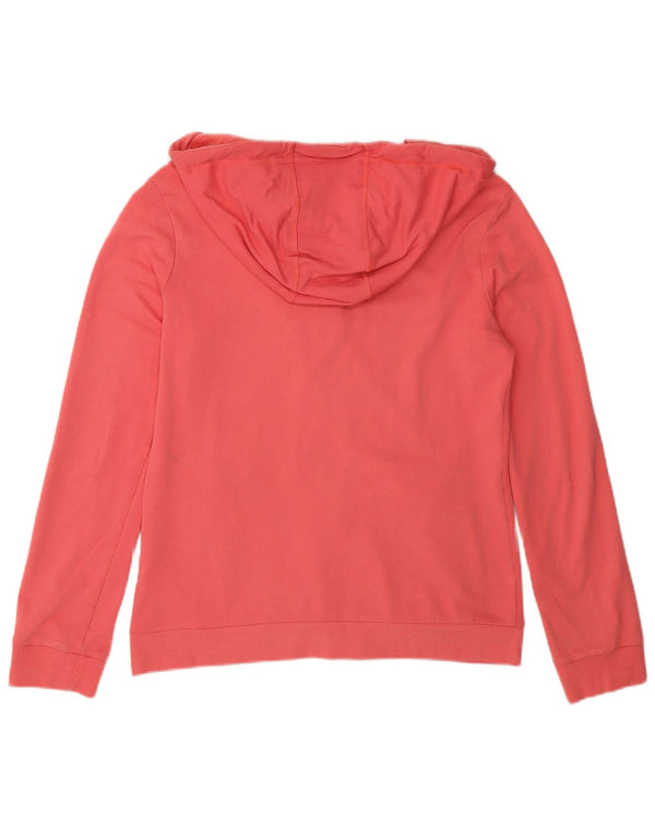 Adidas Womens Graphic Zip Hoodie Sweater UK 12/14 Medium Pink Cotton