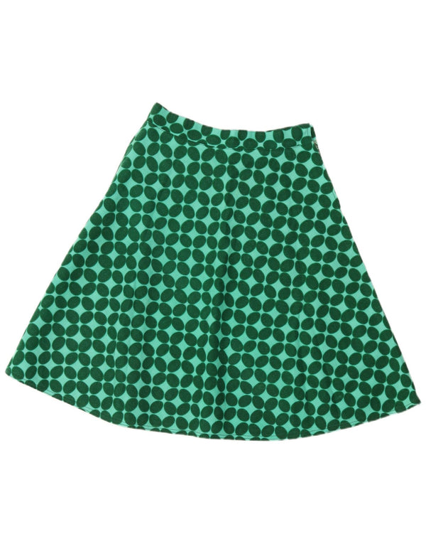 Vintage A-Line nederdel til kvinder W28 Medium Grøn Geometrisk