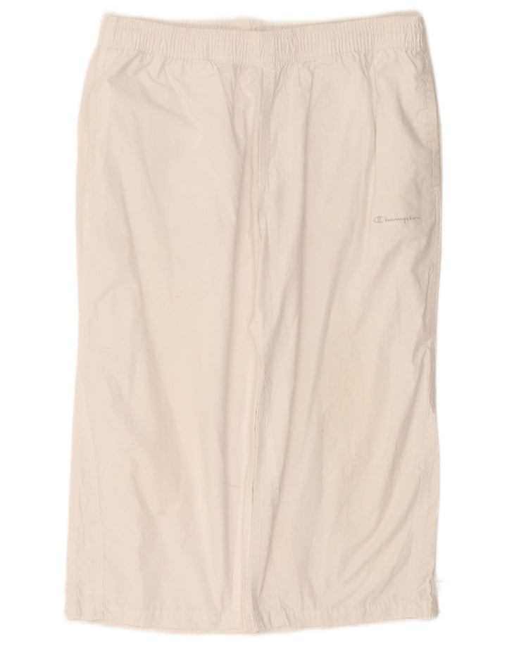 CHAMPION Mens Capri Tracksuit Trousers Large  White Cotton