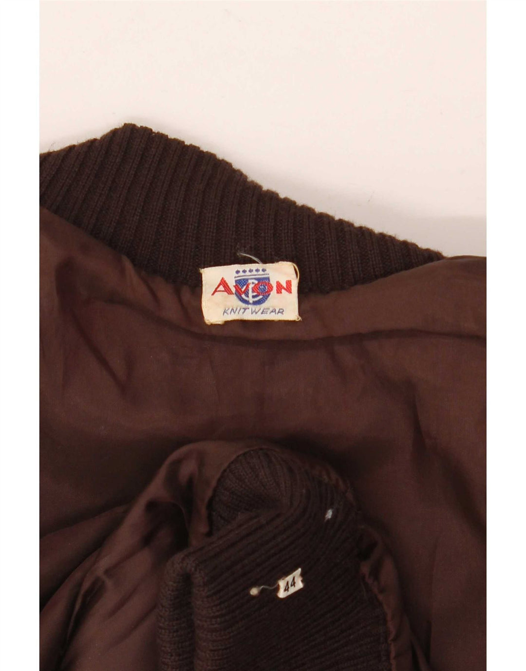 Vintage damestrikket læderjakke IT 44 Medium Brun