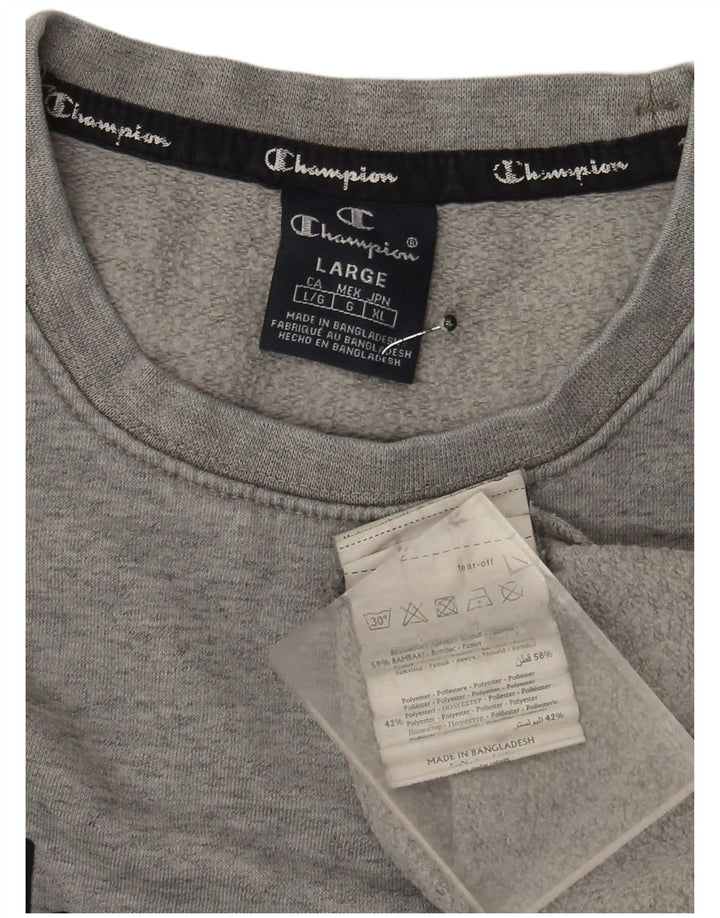 Champion Herre Grafisk Sweatshirt Jumper Stor Grå Bomuld