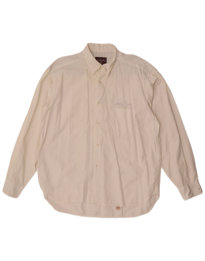 Replay Chemise Homme Grand Blanc
