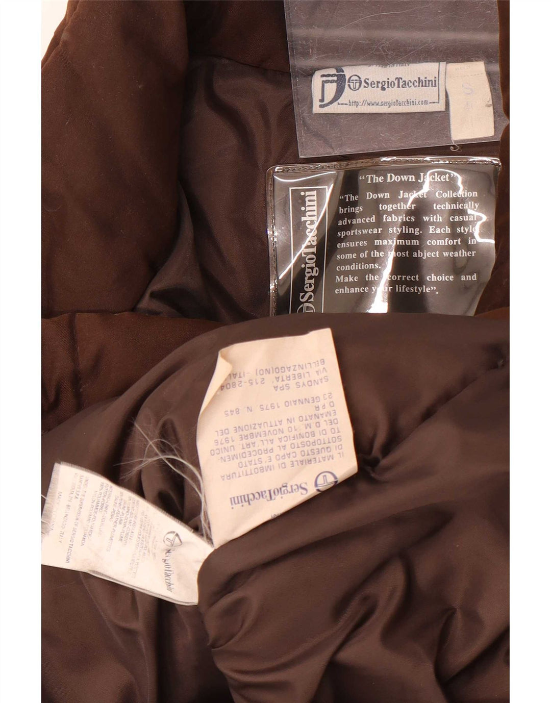 Sergio Tacchini Damen Übergroßer gepolsterter Mantel UK 10 Small Braunes Polyamid