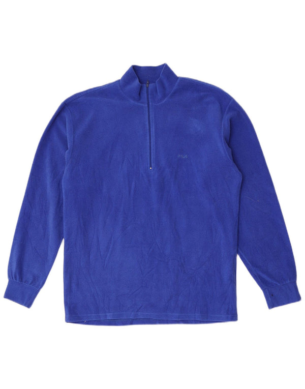 Fila Mens Zip Neck Fleece Jumper IT 40 Medium Blue Polyester