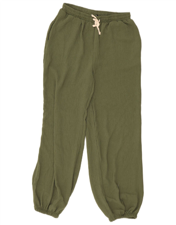 Zara Womens Joggers Casual Trousers Small Khaki Polyester