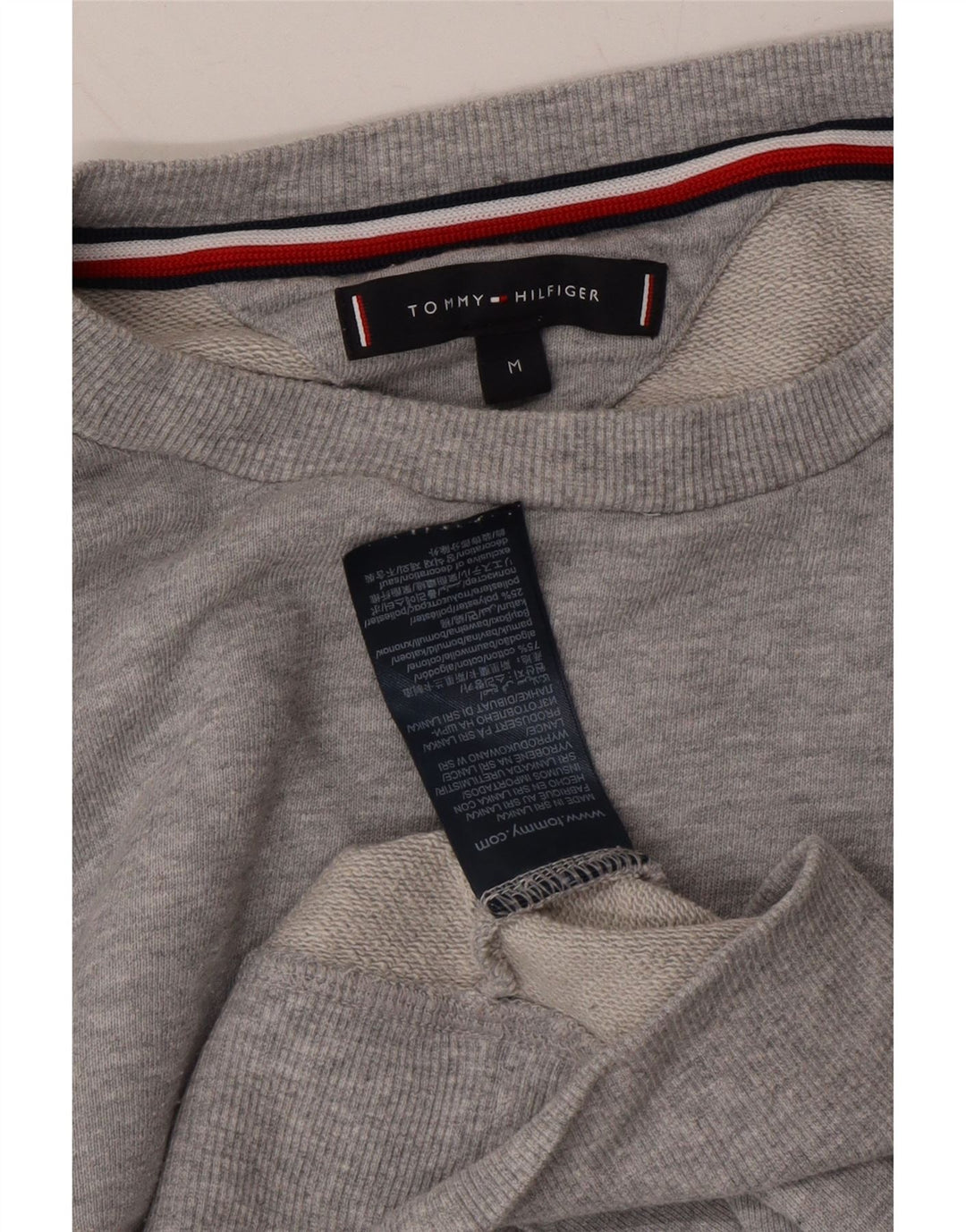 TOMMY HILFIGER Mens Graphic Sweatshirt Jumper Medium Grey Cotton Vintage Tommy Hilfiger and Second-Hand Tommy Hilfiger from Messina Hembry 