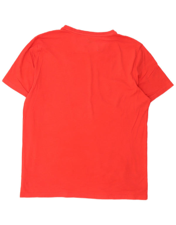 Puma Herren Grafik T-Shirt Top Große rote Baumwolle