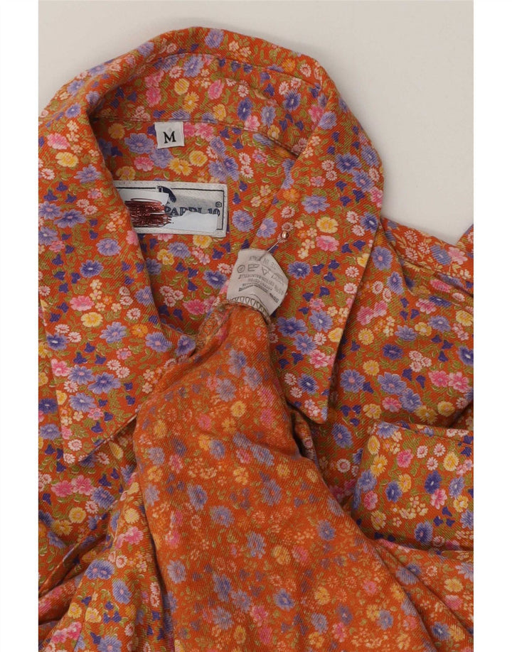 Vintage Womens Shirt UK 14 Medium Multicoloured Floral Viscose