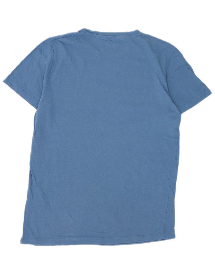 Jack & Jones Mens Graphic T-Shirt Top Medium Blue Cotton