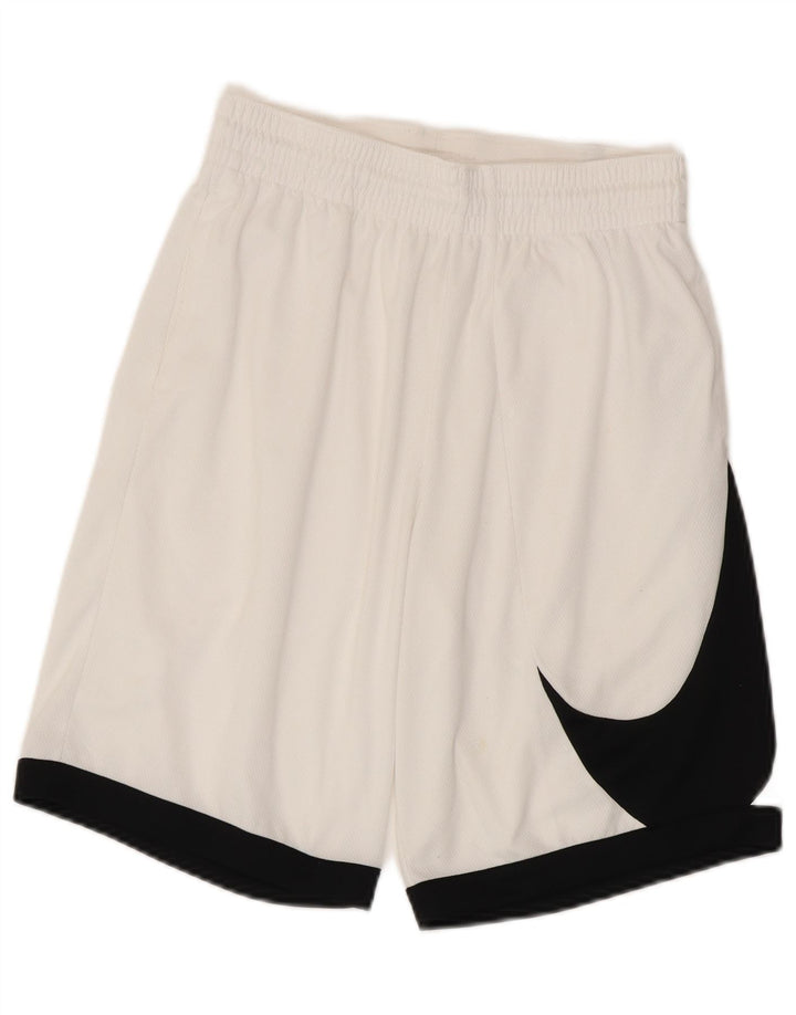 Nike Herren Dri Fit Sportshorts, Größe S, Weiß, Farbblock-Polyester
