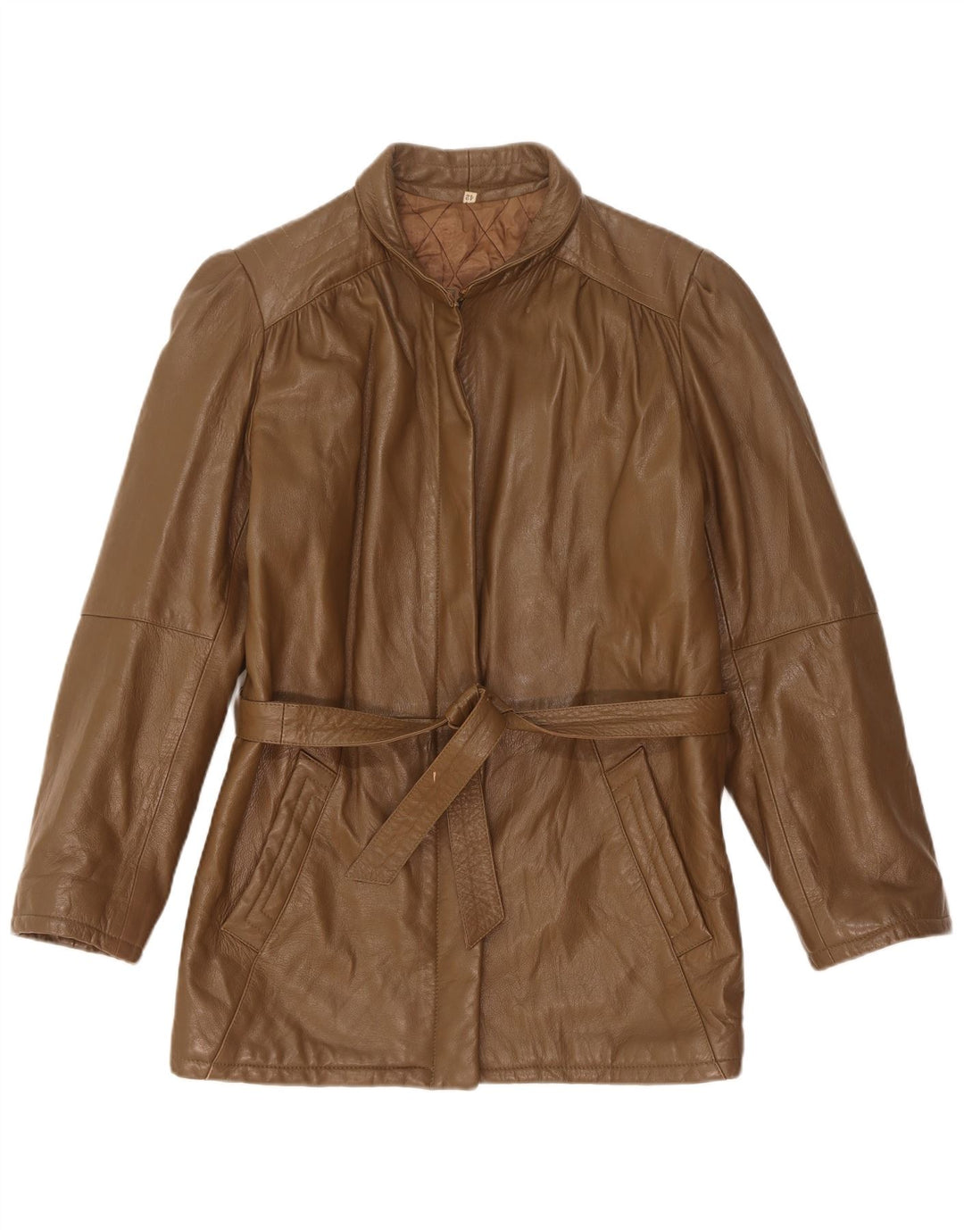 Vintage Damen Lederjacke IT 42 Medium Khaki