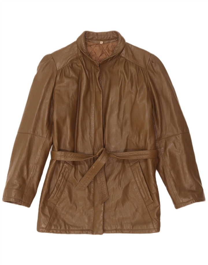 Vintage Damen Lederjacke IT 42 Medium Khaki