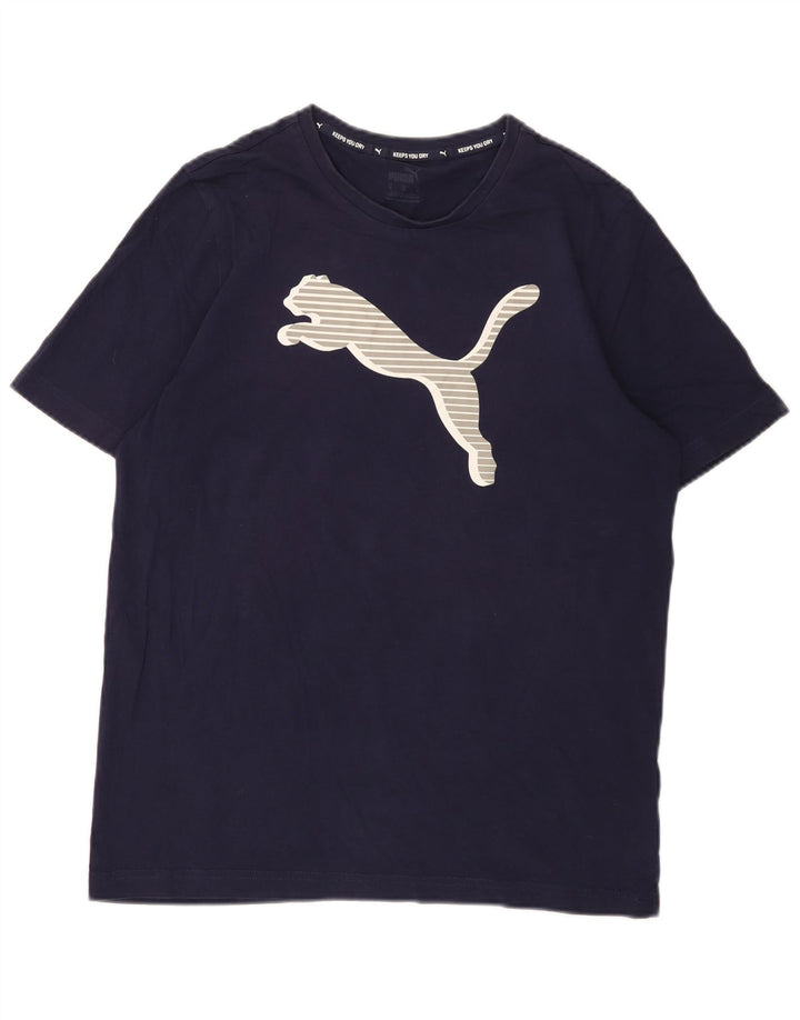Puma Mens Graphic T-Shirt Top Medium Navy Blue