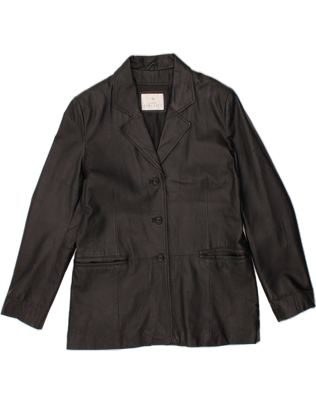 VINTAGE Womens Leather Jacket UK 14 Large  Black Leather Vintage Vintage and Second-Hand Vintage from Messina Hembry 