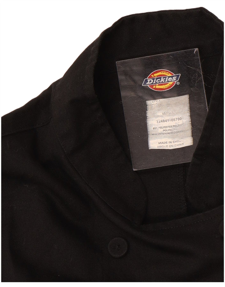 Dickies Womens Double Breasted Jacket UK 14 Medium Black Cotton
