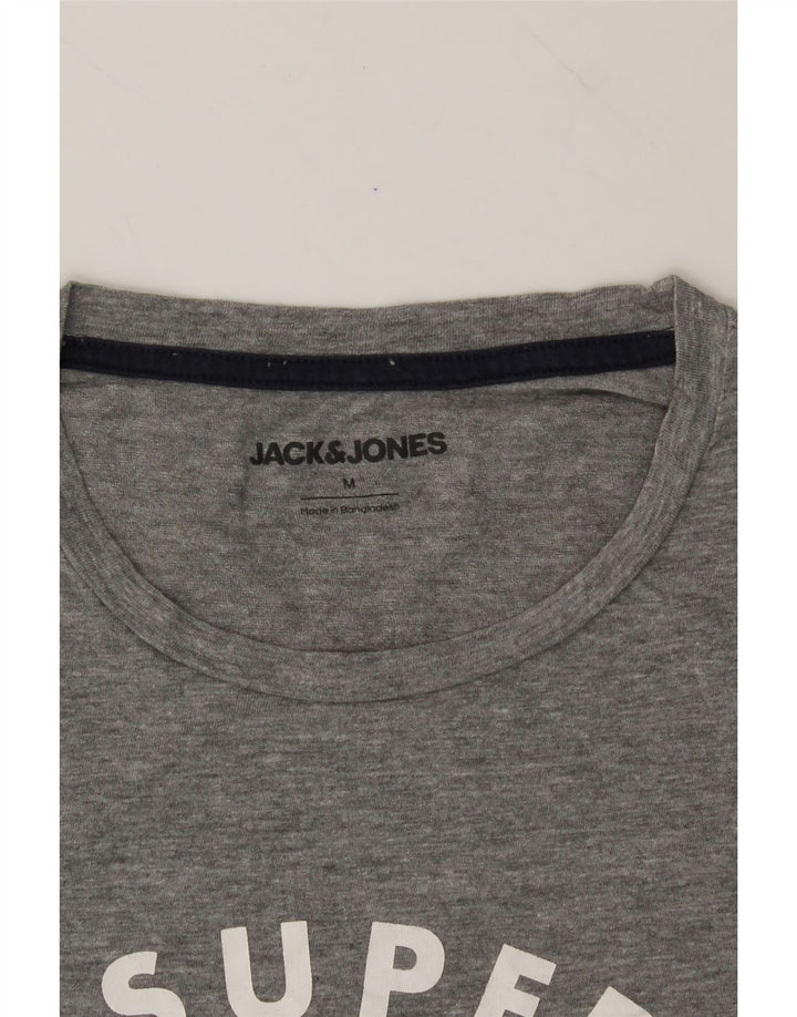 JACK & JONES Mens Graphic T-Shirt Top Medium Grey Cotton Vintage Jack & Jones and Second-Hand Jack & Jones from Messina Hembry 