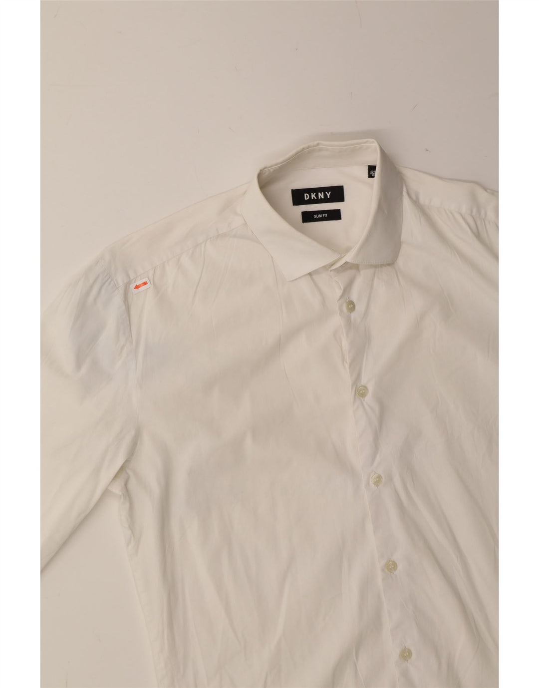 DKNY Mens Slim Fit Shirt Size 40 5 16 Large White Vintage Dkny and Second-Hand Dkny from Messina Hembry 
