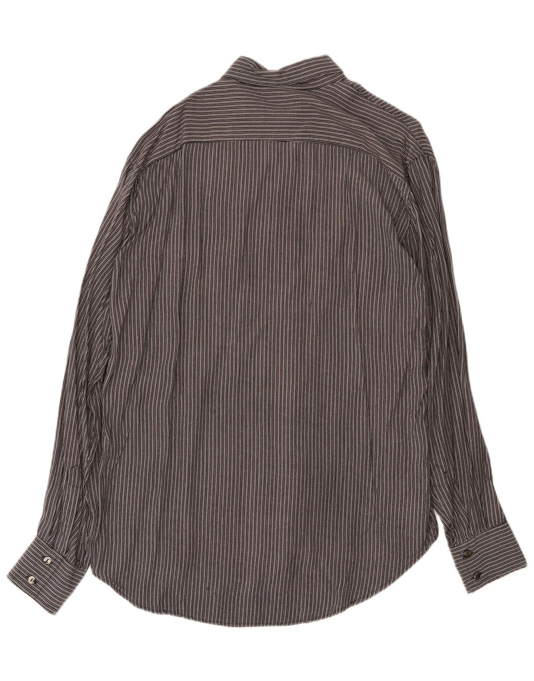 Mens Shirt Size 45/46 2XL Black Striped Viscose