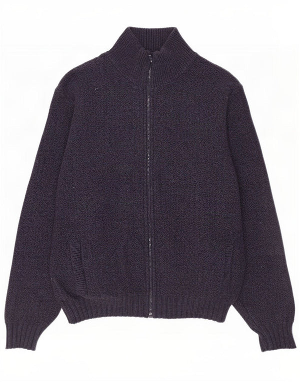 L.L.Bean Mens Cardigan Sweater Large Navy Blue Wool