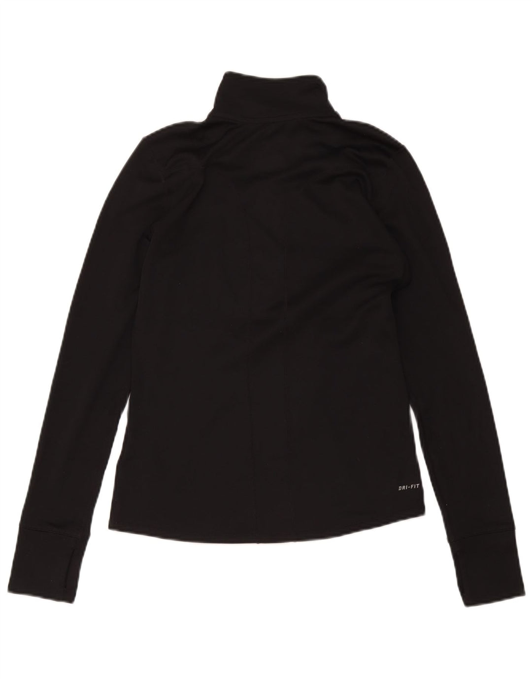 Top della tuta da ginnastica Nike Dri Fit con collo e zip da donna, UK 10, piccola, nera