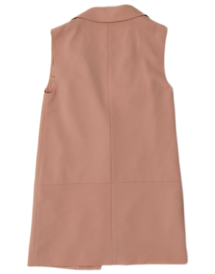 Marks & Spencer Womens Longline Sleeveless Blazer Jacket UK 10 Small Pink