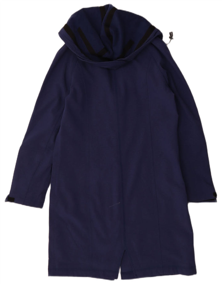 Marks & Spencer Womens Hooded Raincoat UK 14 Medium Navy Blue
