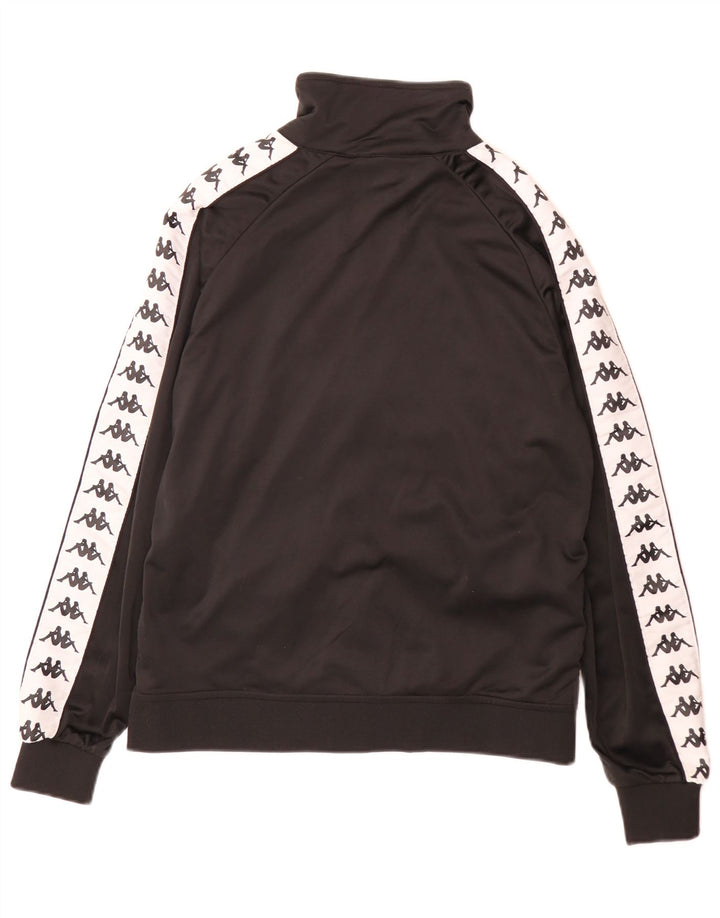 Kappa Mens Graphic Tracksuit Top Jacket Small Black Colourblock Polyester