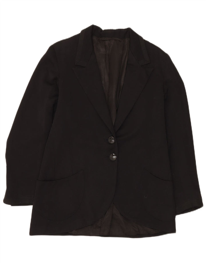 Vintage Womens 2 Button Blazer Jacket UK 16 Large Black