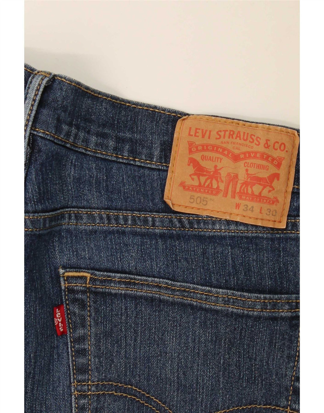 Levi's Mens 505 Straight Jeans W34 L30 Blue Cotton