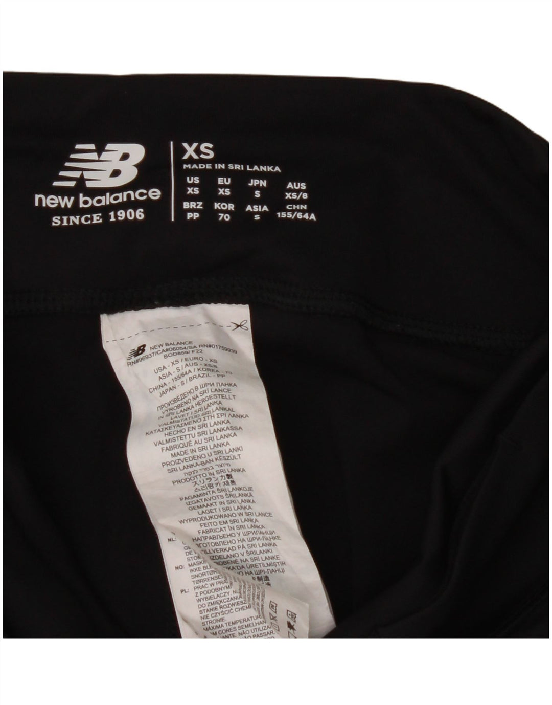 NEW BALANCE Womens Leggings UK 4 XS  Black Polyester