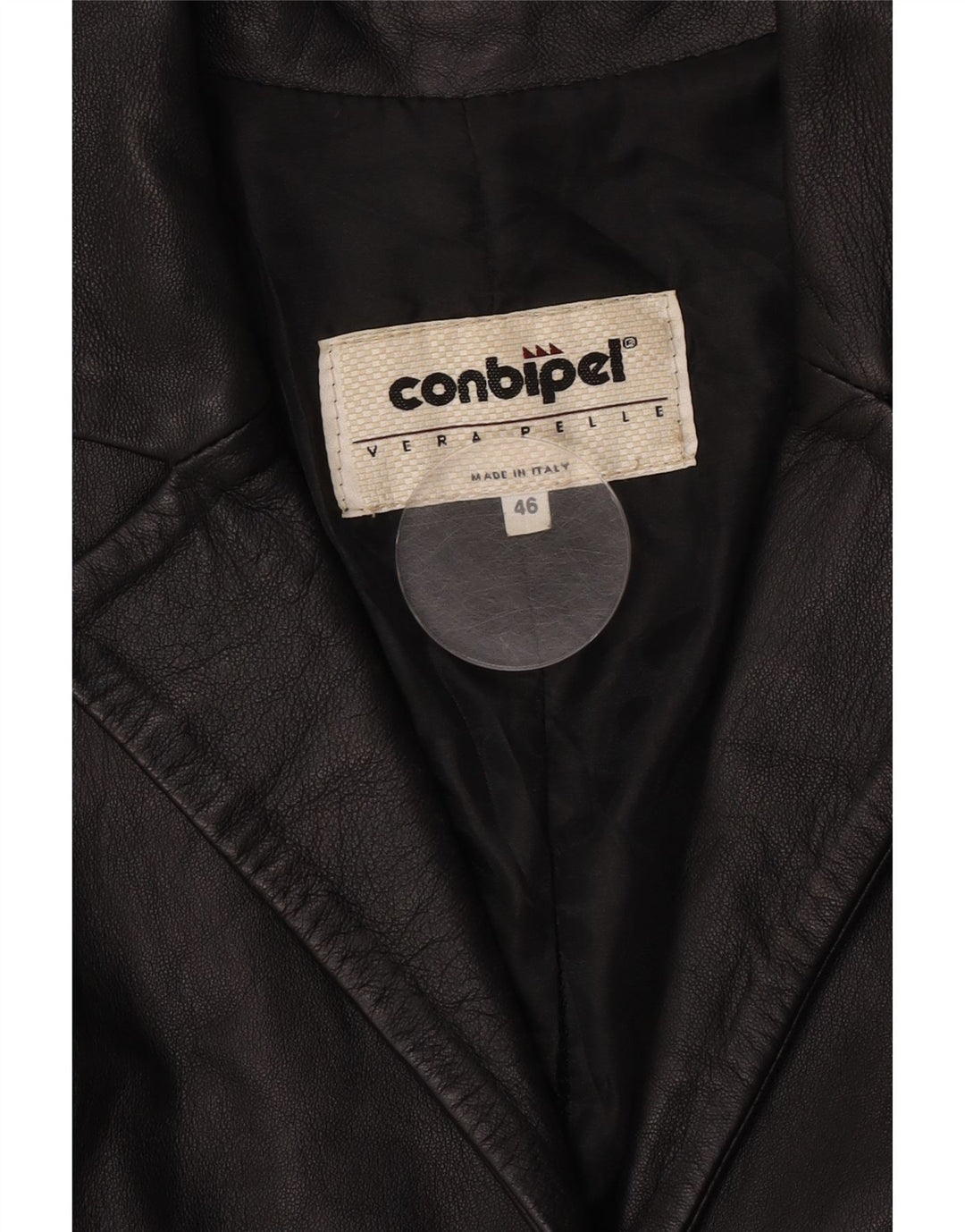 Conbipel Womens Leather Jacket IT 46 Large Black Leather