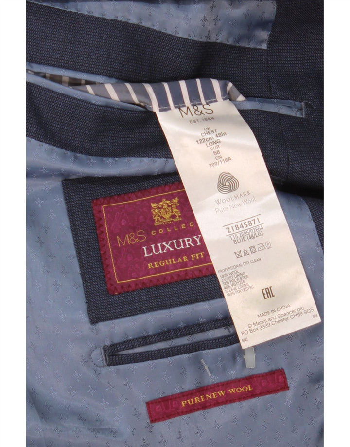 Marks & Spencer Herren-Blazer mit 2 Knöpfen, reguläre Passform, UK 48, 2XL, Marineblau