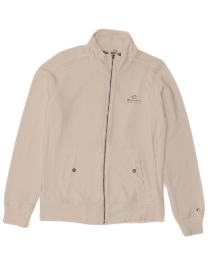 Champion Womens Heritage Classics Tracksuit Top Jacket UK 14 Medium White