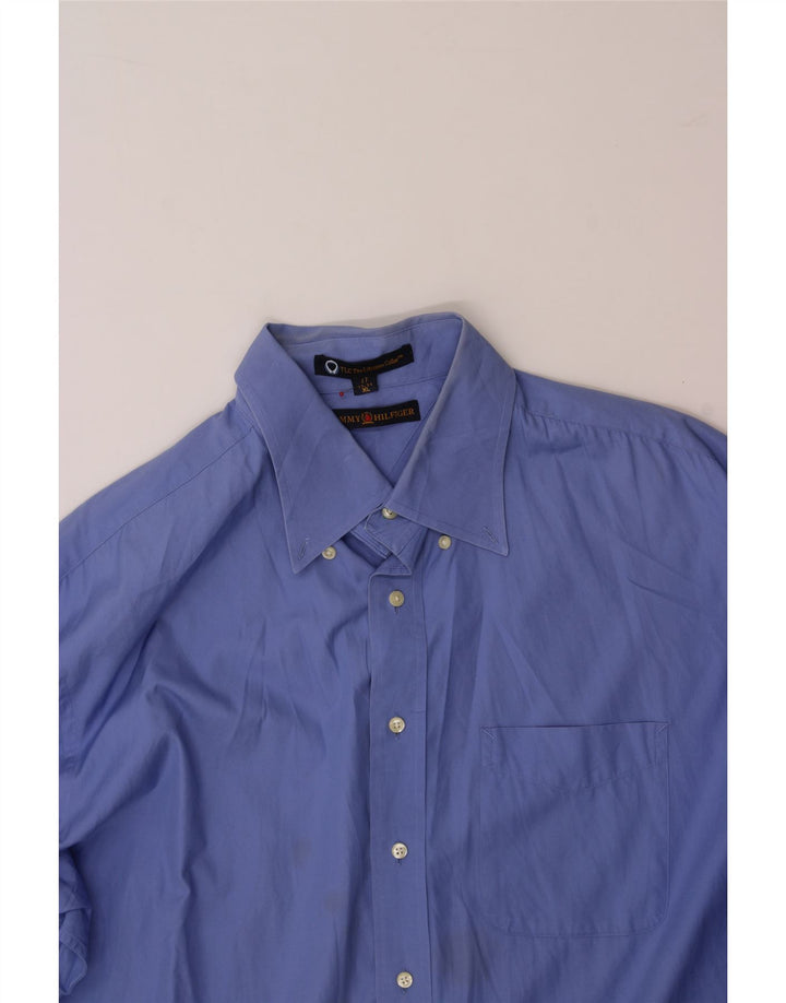TOMMY HILFIGER Mens Shirt Size 17 XL Blue Vintage Tommy Hilfiger and Second-Hand Tommy Hilfiger from Messina Hembry 