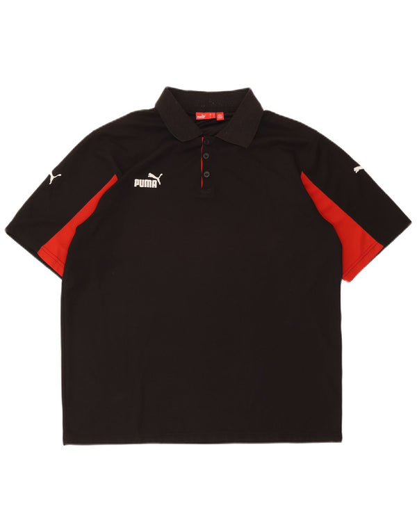 Polo Puma da uomo con vestibilità regolare, taglia grande, nera, sportiva