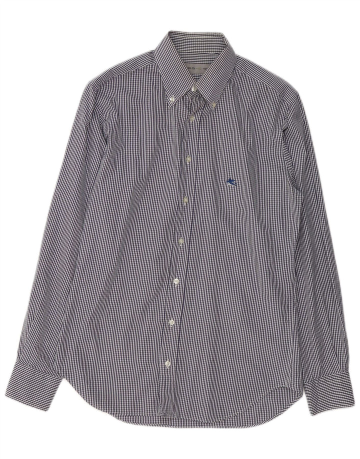 ETRO Herreskjorte Medium Navyblå Gingham Bomuld
