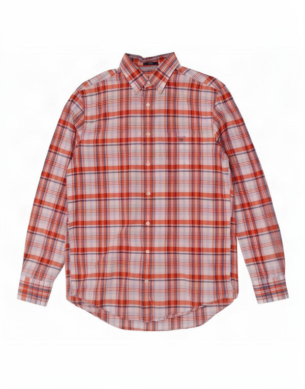 Gant Mens Regular Fit Shirt Size 41/42 16 1/2 Large Red Check Cotton