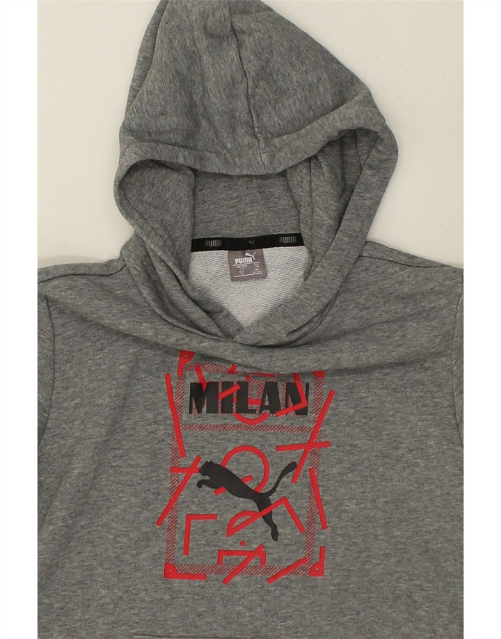 PUMA Boys Graphic Hoodie Jumper 11-12 Years Grey Cotton | Vintage Puma | Thrift | Second-Hand Puma | Used Clothing | Messina Hembry 