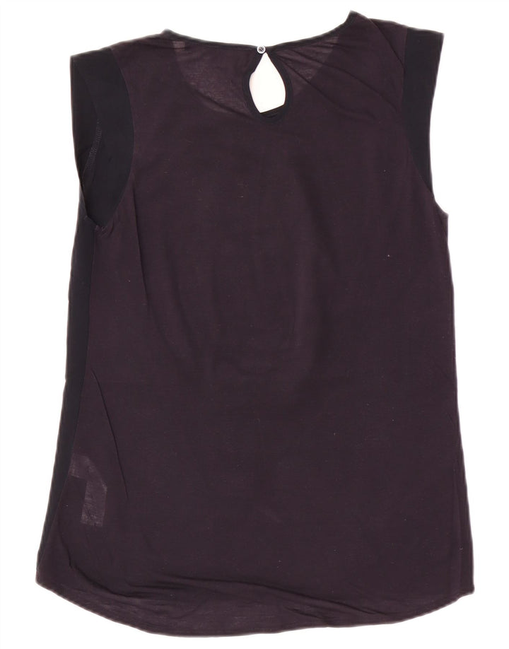 French Connection Womens Blouse Top UK 10 Small Navy Blue Polyester