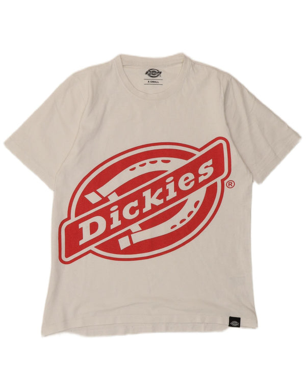 Dickies Dame Loose Fit Grafisk T-Shirt Top UK 6 XS Hvid Bomuld