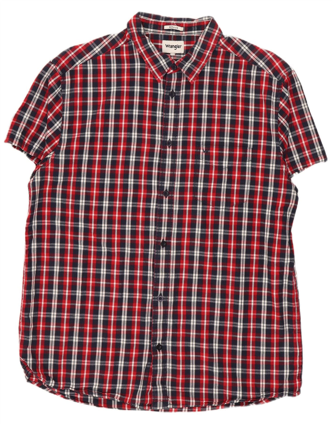WRANGLER Mens Short Sleeve Regular Fit Shirt Large Multicoloured Check