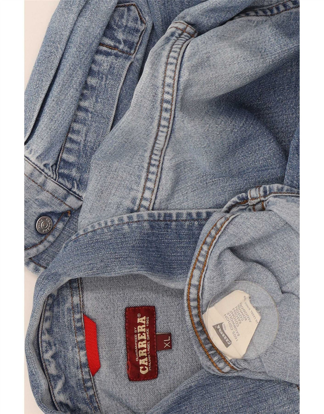 Carrera Mens Denim Shirt XL Blue Cotton