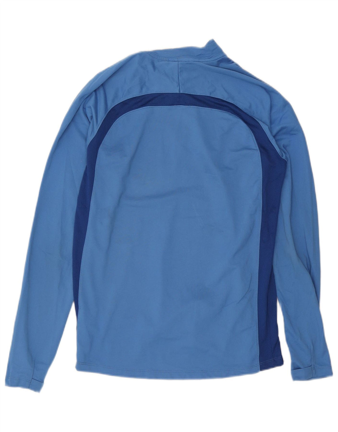 Nike Herren Dri Fit Pullover-Trainingsanzugoberteil mit Reißverschluss und Farbblock in Mittelblau