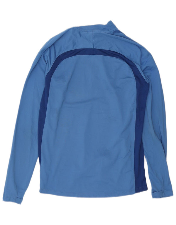 Nike Mens Dri Fit Zip Neck Pullover Tracksuit Top Medium Blue Colourblock