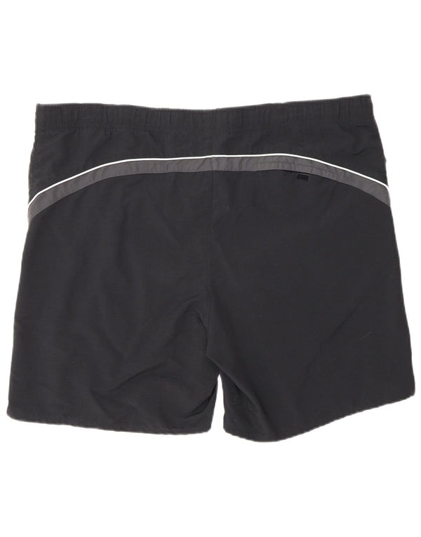 Pantaloncini da bagno da uomo Fila Large in nylon color block nero