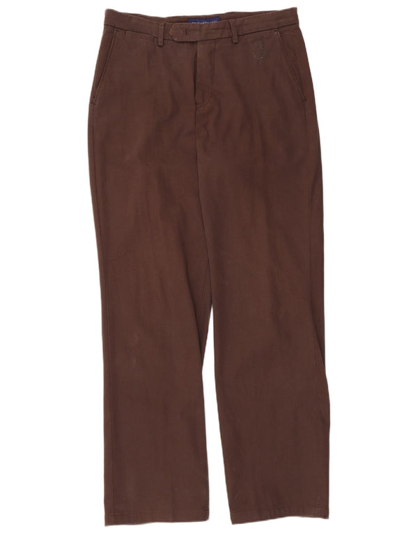 Trussardi Mens Straight Suit Trousers IT 50 Large W32 L31 Brown Cotton