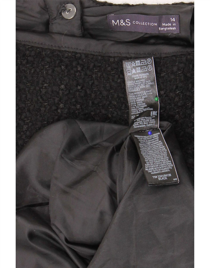 Marks & Spencer Womens Mini Skirt UK 14 Medium W32  Black Acrylic