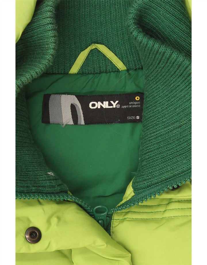 Only Womens Padded Gilet UK 10 Small Green Colourblock Polyester
