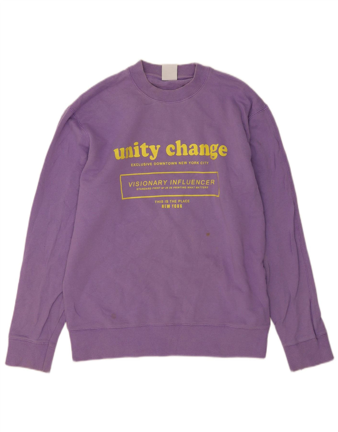 Zara Mens Graphic Sweatshirt Jumper Small Purple Cotton